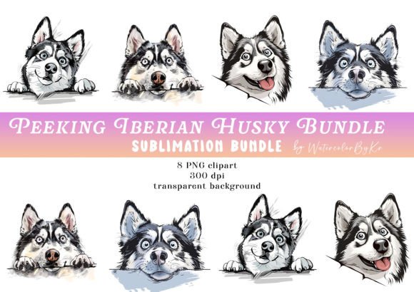 Download Peeking Siberian Husky Dog Bundle - Premium Bundle