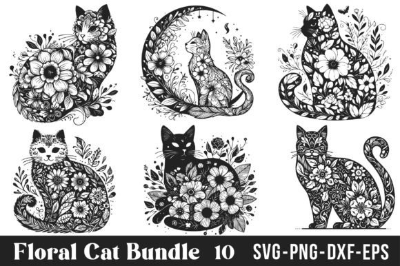 Download Floral Cat SVG Bundle - Svg Collection