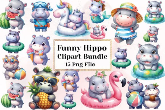Download Funny Hippo in Pool Party - Hippo Collection