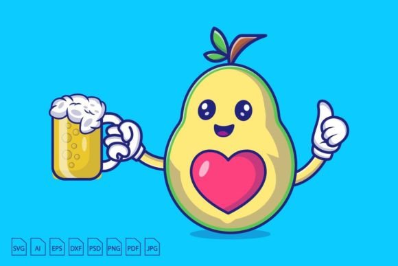 Download Avocado Holding Coffee Cup - Old Collection