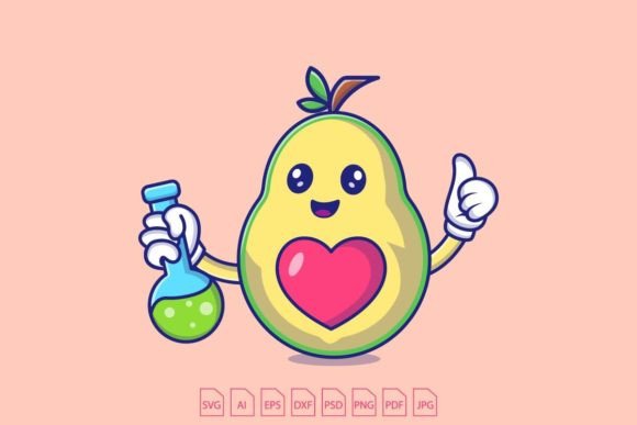 Download Avocado Holding a Volumetric Flask - Old Collection