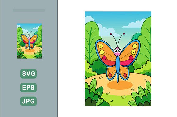 Download Butterfly Vector Landscape Background - Butterfly Collection