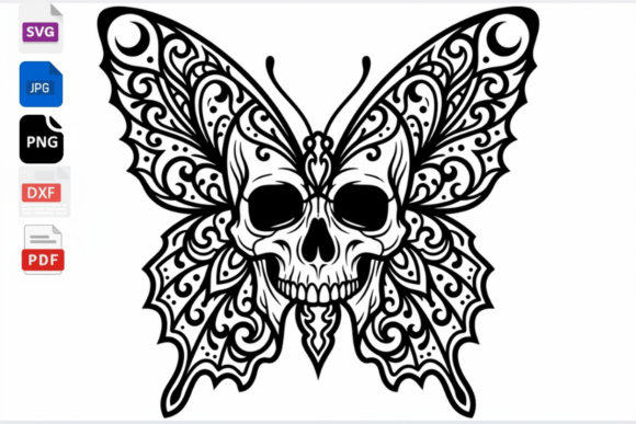 Download Skull Butterfly SVG Gothic Art Design - Butterfly Collection
