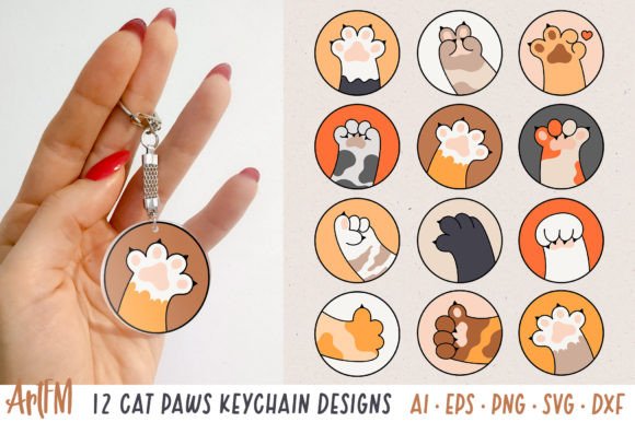 Download Cat Paw Round Vector Illustrations - Illustration Collection