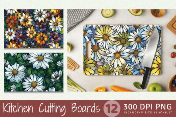 Download Stained Glass Daisy Flowers Cutting Boar - Boar Collection