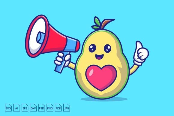 Download Avocado Holding a Megaphone - Old Collection