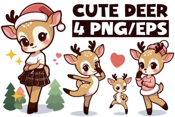 Download Cute Deer Vector Graphic Illustrations - Illustration Collection