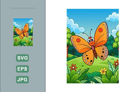 Download Butterfly Vector Landscape Background - Butterfly Collection