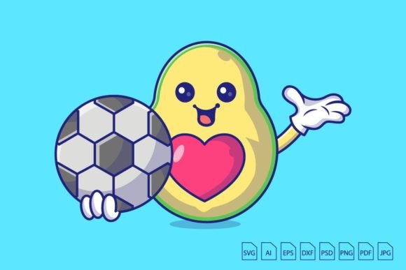 Download Avocado Holding Football Character - Old Collection