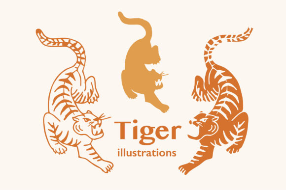 Download Tiger Illustration As Shape and Outline - Illustration Collection