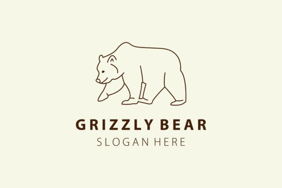 Download Grizzly Bear Line Art Logo Illustration - Illustration Collection
