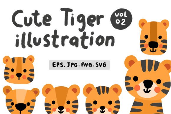 Download Cute Tiger Illustration Vol 02 - Illustration Collection