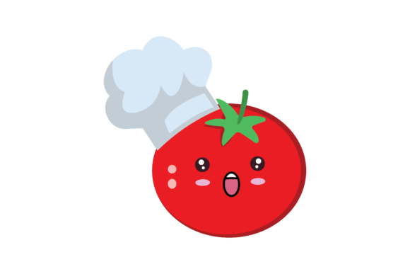 Download Kawaii Cute Tomato Chef Illustration - Illustration Collection