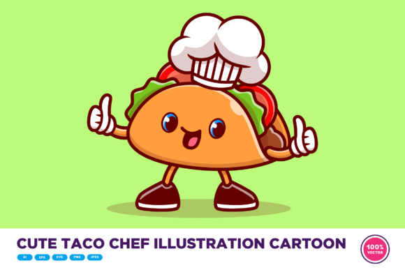 Download Cute Taco Chef Illustration Cartoon - Illustration Collection