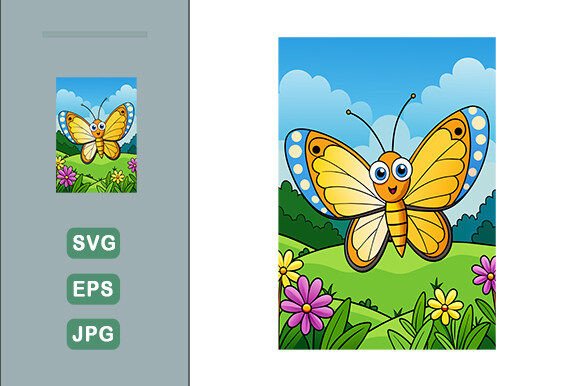 Download Butterfly Vector Landscape Background - Butterfly Collection
