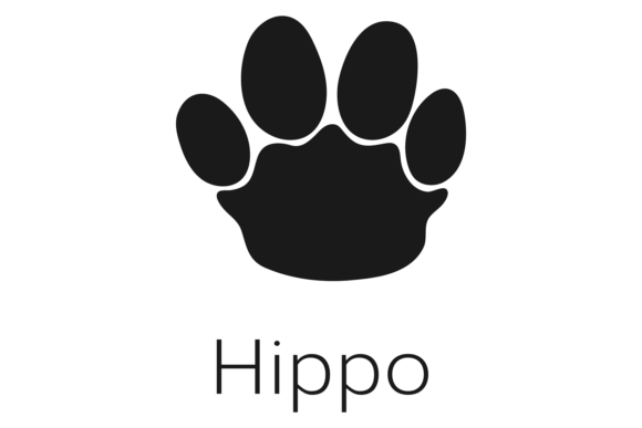 Download Safari Animal Footprint. Black Hippo Tra - Hippo Collection