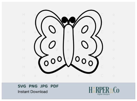 Download BUTTERFLY OUTLINE 6 SVG PNG Cut EPS File - Butterfly Collection
