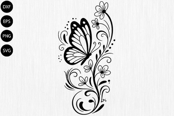 Download Butterfly with Floral SVG,Butterfly SVG - Butterfly Collection