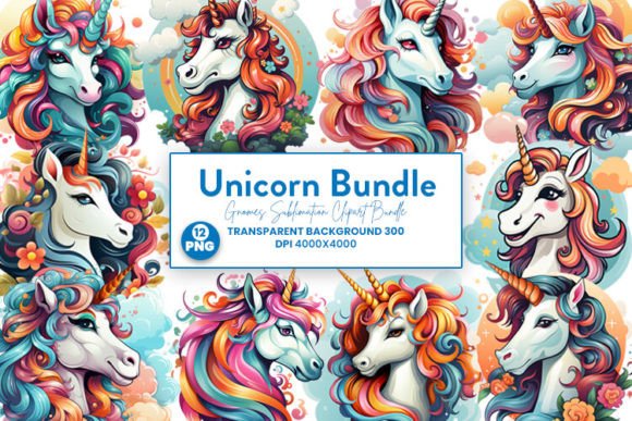 Download Unicorn Illustration Clipart PNG Bundle - Illustration Collection