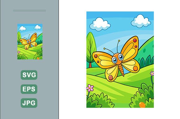 Download Butterfly Vector Landscape Background - Butterfly Collection