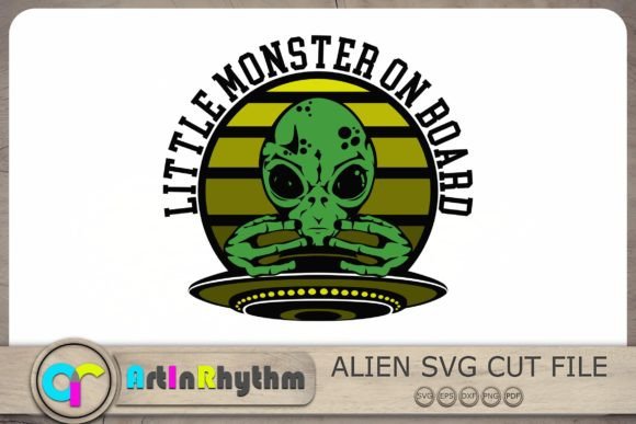 Download Little Monster on Board Svg, Alien Svg - Boar Collection