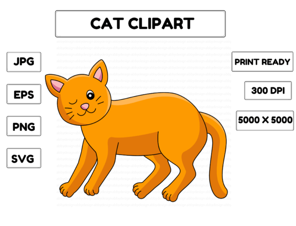 Download Cat Cartoon Colored Clipart Illustration - Illustration Collection