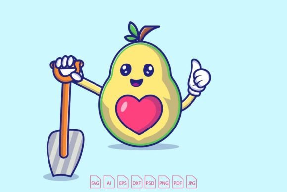 Download Avocado Holding Shovel Tool - Old Collection