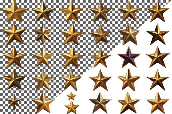 Download Golden Star Icon in 3D Style Isolated - Old Collection