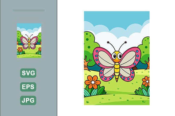 Download Butterfly Vector Landscape Background - Butterfly Collection
