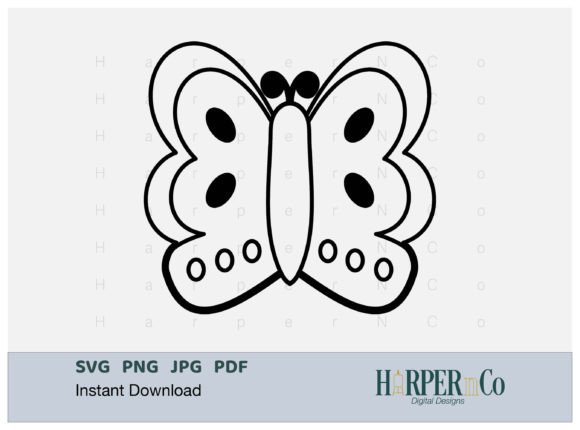 Download BUTTERFLY OUTLINE 7 SVG PNG Cut EPS File - Butterfly Collection
