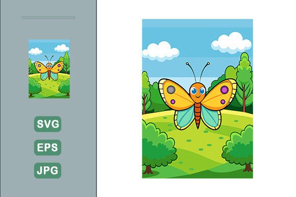Download Butterfly Vector Landscape Background - Butterfly Collection