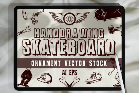 Download Hand Drawing Skateboard Vector Element - Boar Collection