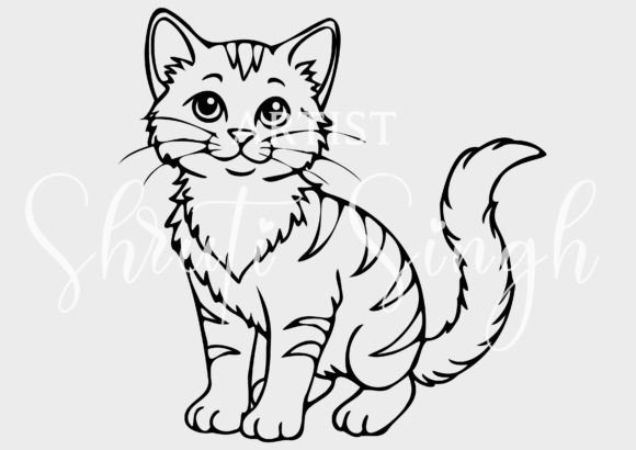 Download Cat, Kitten Vector Outline Illustration - Illustration Collection