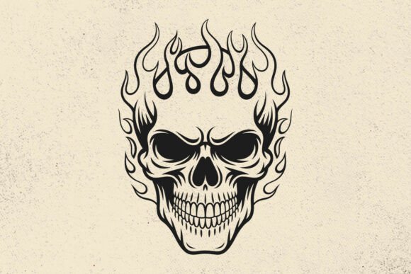 Download Flaming Skull SVG, Skull Svg Vector File - Vector file Collection